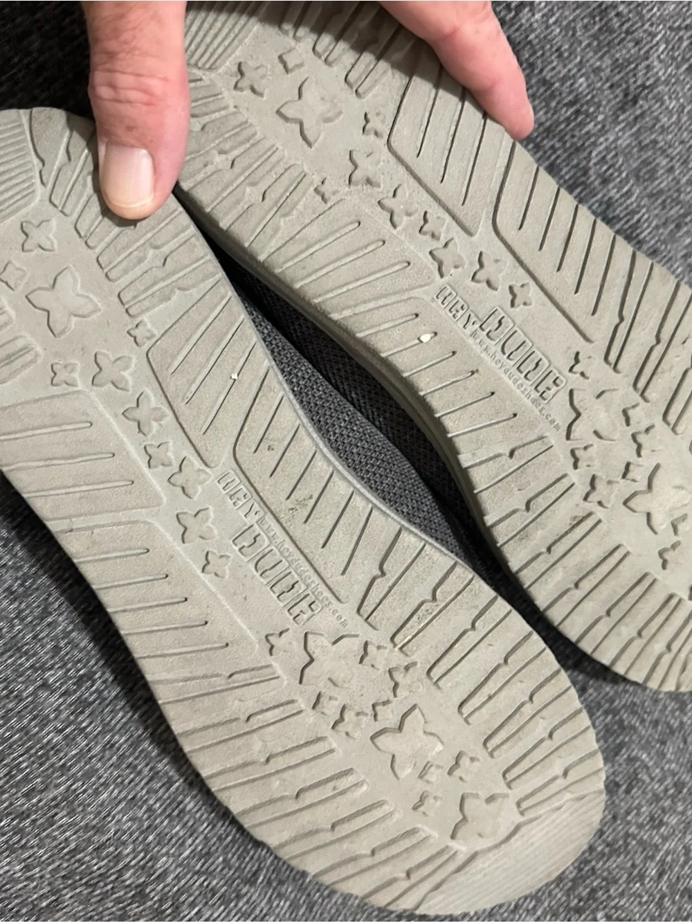 Hey Dude Dark Gray Slip-On Loafers with Teal Accent